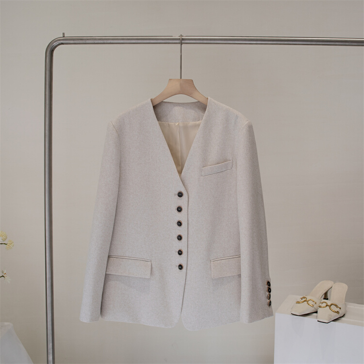 New year in early spring! [Dazzi Daji] temperament versatile V-neck solid color short coat 900998# JJ