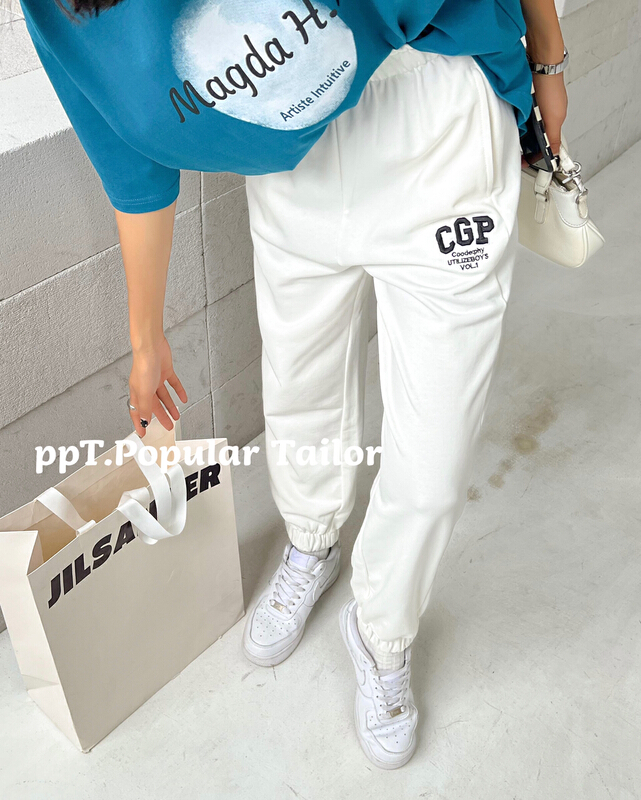 New year in early spring! [ppt] Korean loose casual embroidery letter casual pants 7857\xyy