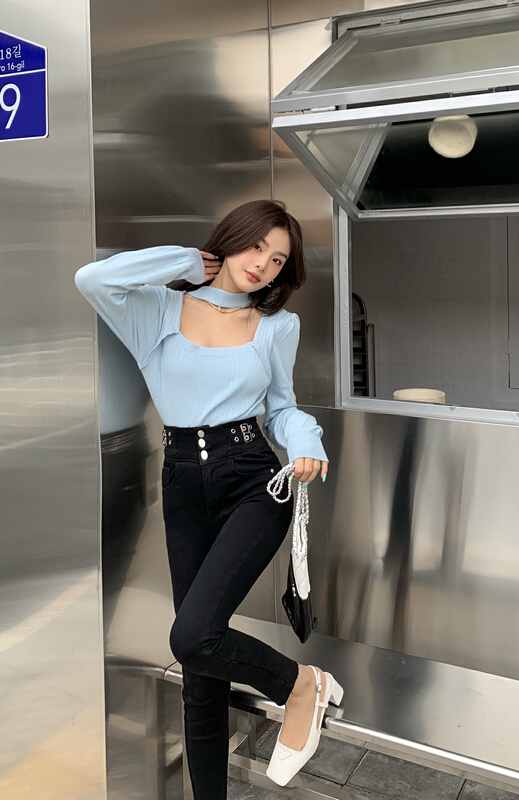 New year in early spring! [yuan color] design sense small foot fashion versatile jeans ys1-0172# LSW