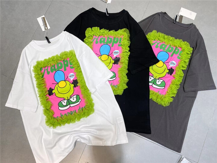 [Jin Han] funny cartoon printed short sleeve T-shirt 8577# ozq