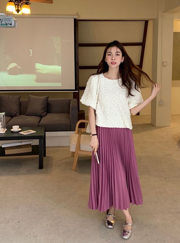 goods in stock! New in early summer! [timely rain] Han Feng ins sweet temperament, commuter design, thin and versatile skirt (only selling skirt) 04019# WPL