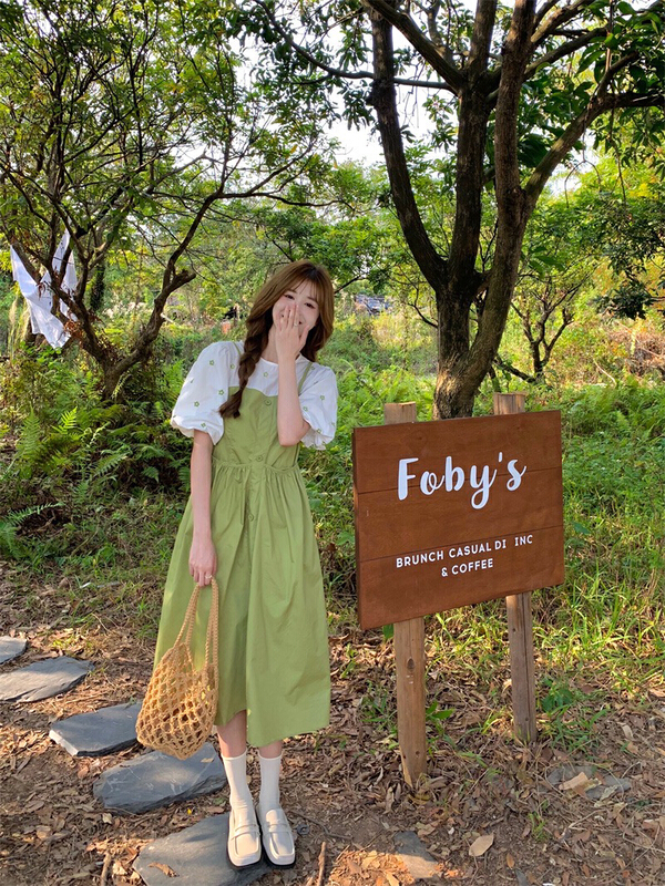 New in early summer! [Yang baby] Korean fashion fake two-piece dress 3041# WTT