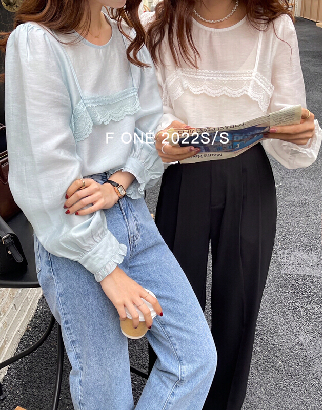New year in early spring! [f one] French elegant temperament fake two Tencel shirts 56122# jhy