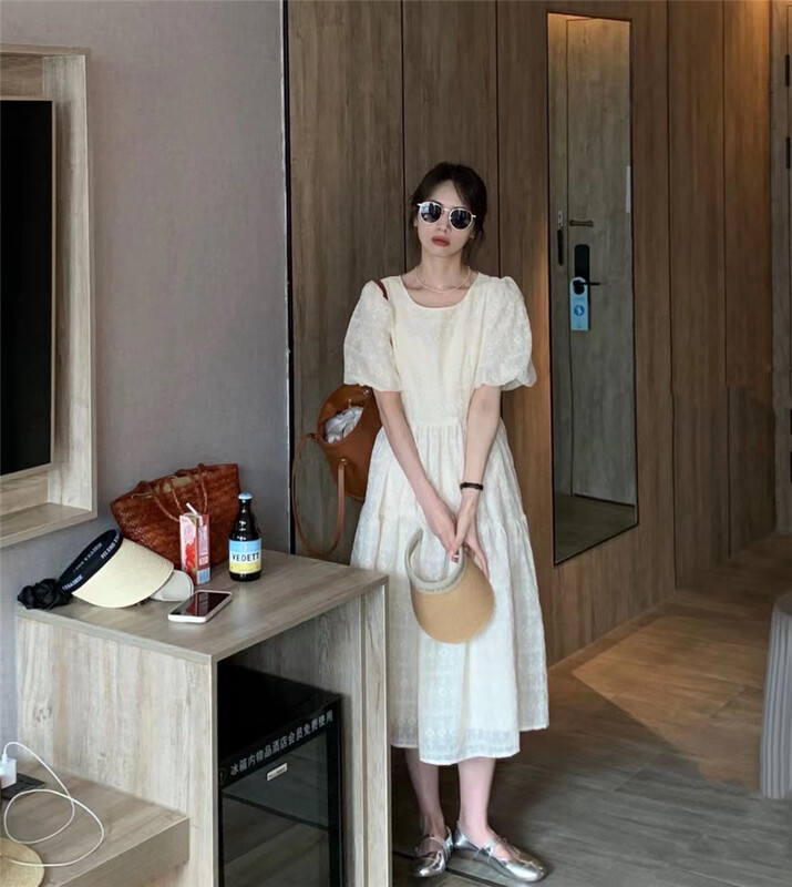 [sq] round neck bubble dress ys1-3375# zxx
