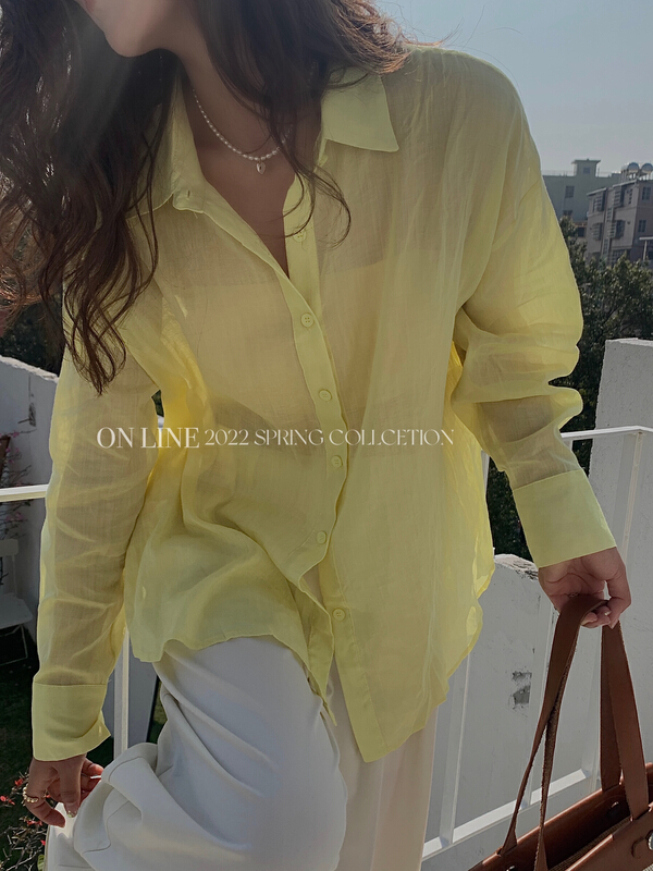 Original price 111.97! New year in early spring! [on line] breathable and comfortable solid color single breasted versatile essential shirt a36095# lwy