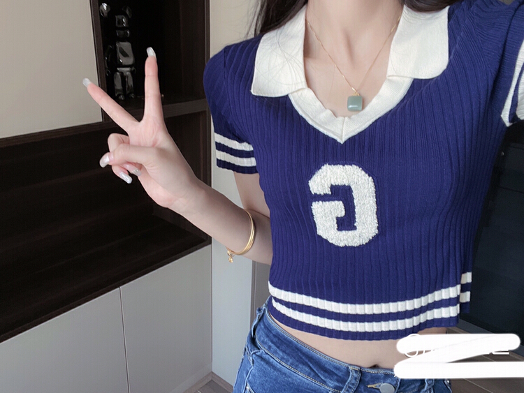 [colorfui] American College style short sweater 6365# cqw