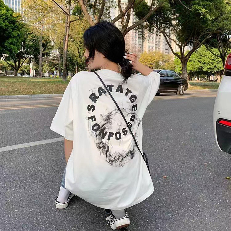 [j.2] Korean casual letter printed short sleeve T-shirt 5556# LSW
