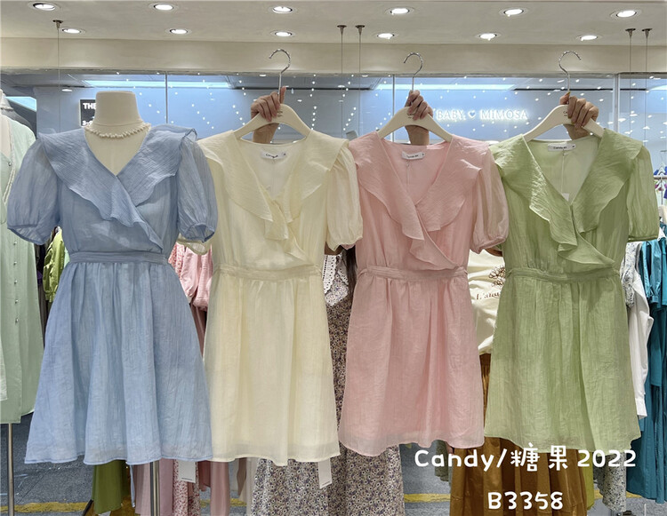 [candy] Korean Ruffle waist dress ys2-3358# zjy
