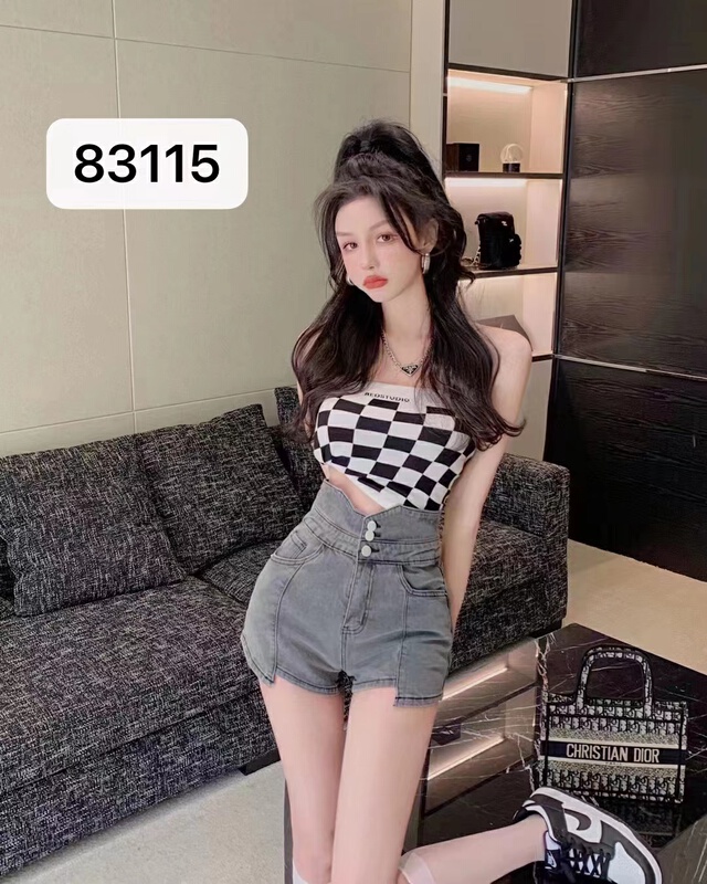 [u.she] Korean personalized high waist loose denim shorts 83115# cqw