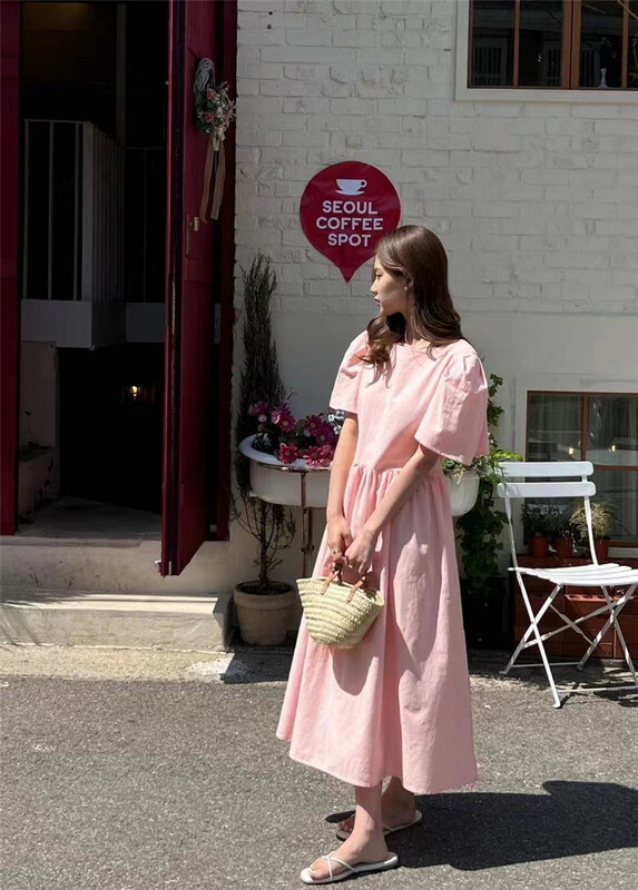 [Alibaba] sweet solid color waist closing dress 80058# LSW