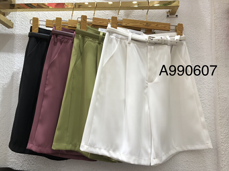 New in early summer! "Queen QUEEN" Korean version of solid color casual pants (with belt) A990607# OZQ
