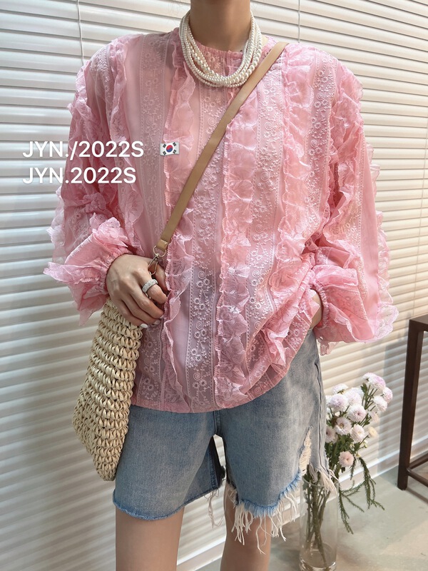 New in early summer! [jyn Jinyu lemon] Korean Trend clean color versatile small shirt 7118# LSL