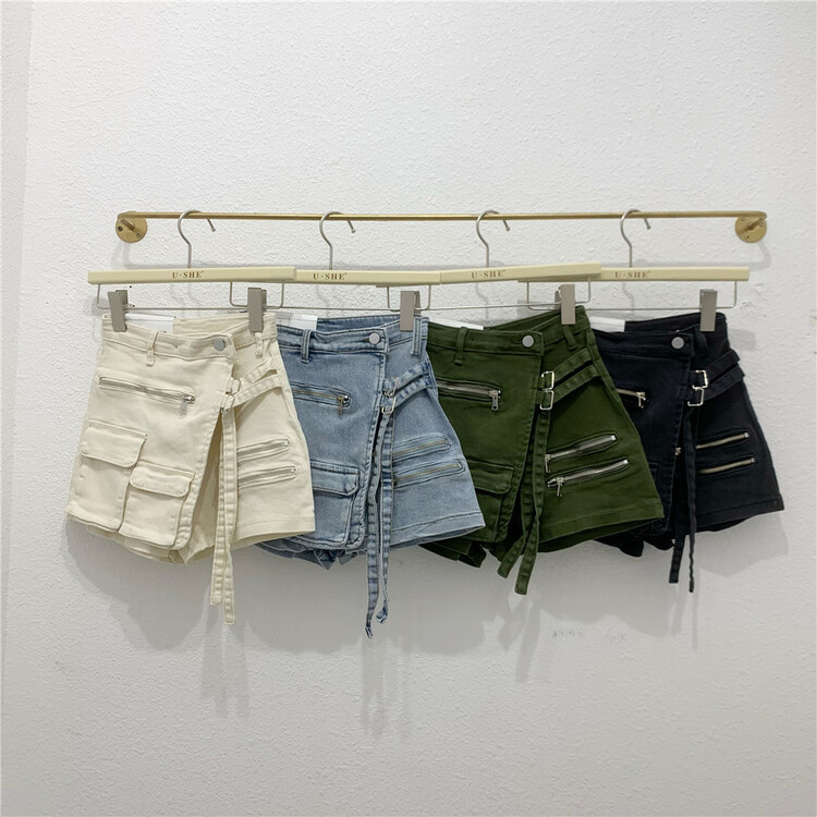 [u.she] Korean design denim skirt pants 811617# cqw