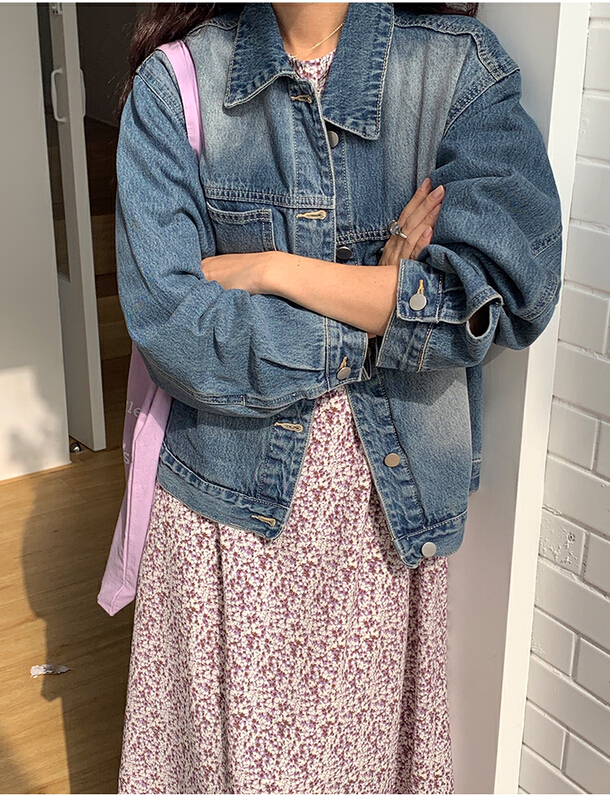 New year in early spring! [the mind] simple retro versatile gradient denim jacket 70033# jhy