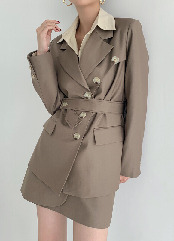 [context sense] temperament design waist closing suit (with belt) tts103# CLS