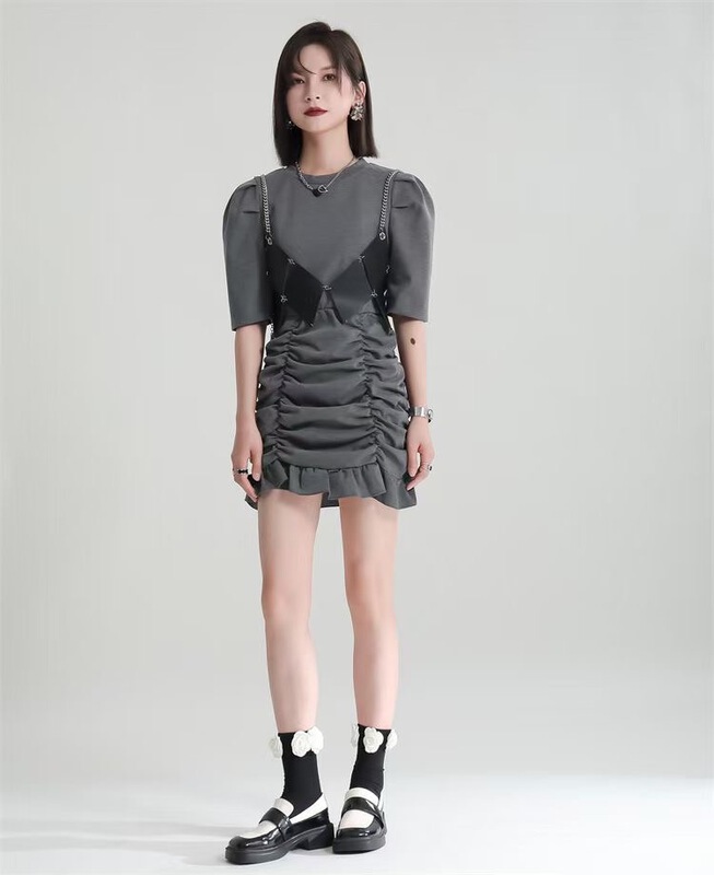 New in early summer! [z&c] Korean style net version Spice Girl texture dress (only skirts) 1367\lsw