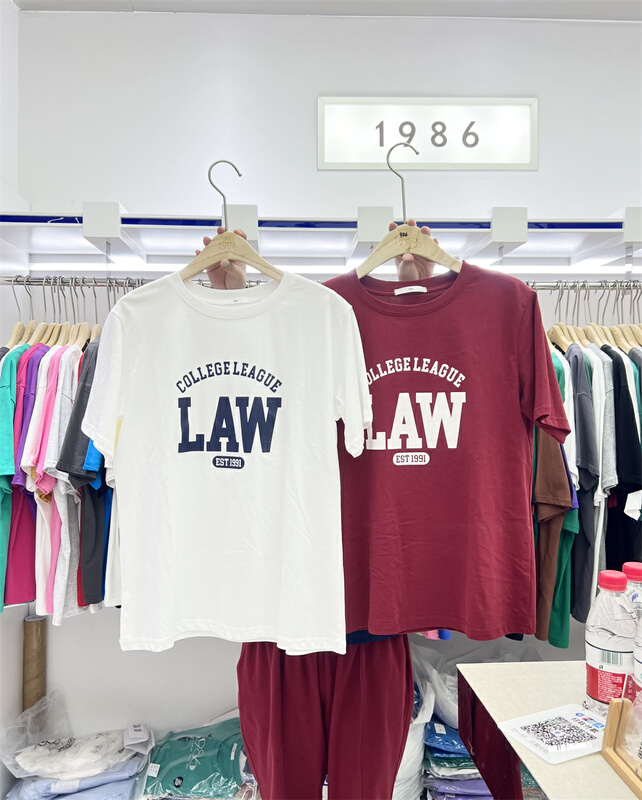 New in early summer! [1986] letter printed round neck short sleeve T-shirt ys1-803# LSL