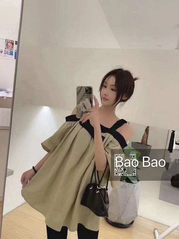 goods in stock! [Baobao] one shoulder fashion color matching shirt 1231# ozq