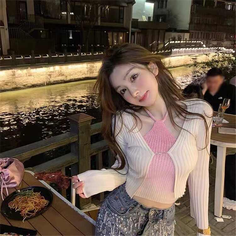 [MS studio] hanging neck sexy versatile sweater 5243# PCZ