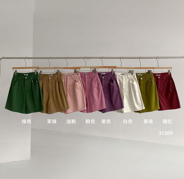 Summer 8-color soft denim! [clean space] Korean style straight and crisp, versatile and comfortable denim shorts 31269# CLS