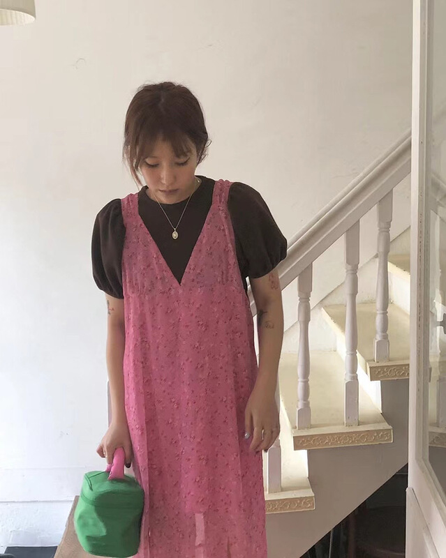 New in early summer! [Mini. Pepper] Korean round neck bubble sleeve age reducing shirt 7578# WTT