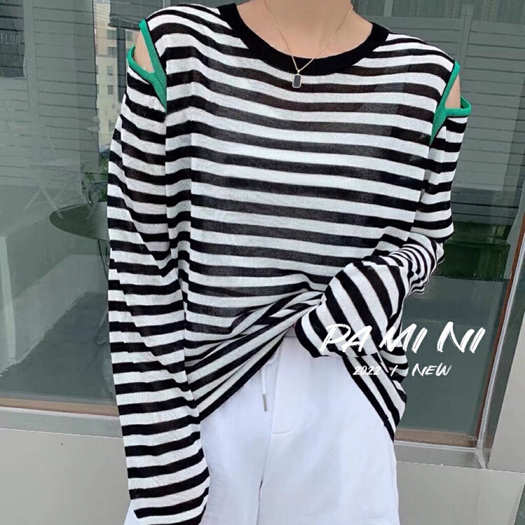 [pamini] Korean loose and thin long sleeved round neck sweater 8016# Cl