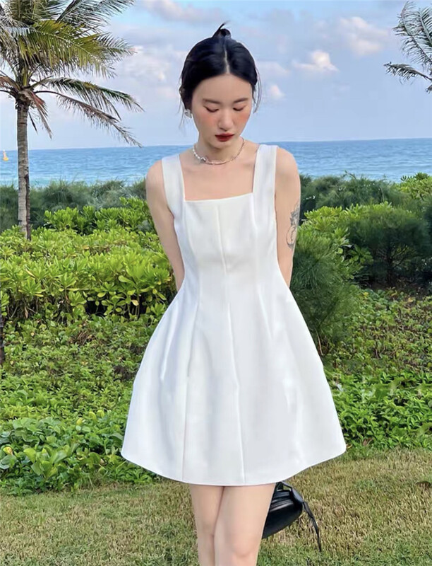 [nxby] vest waist closing temperament dress (dress only) 790# ozq