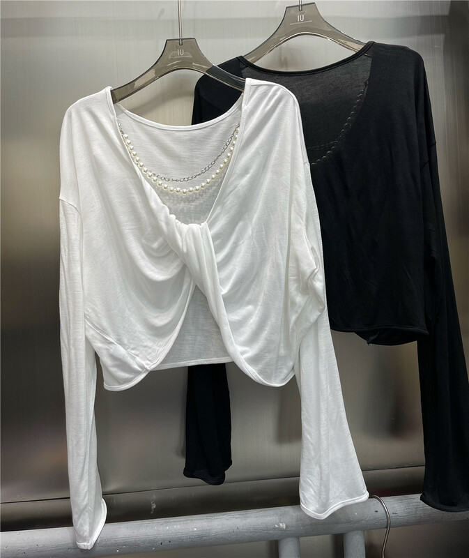 [IU] Korean version kink design loose shirt (with detachable chain) 6767# WPL