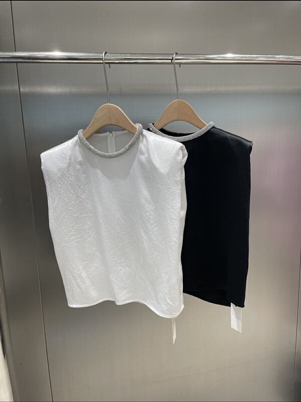 New year in early spring! [DS] fafeng advanced light luxury sleeveless acetic acid shirt 38878# XYJ