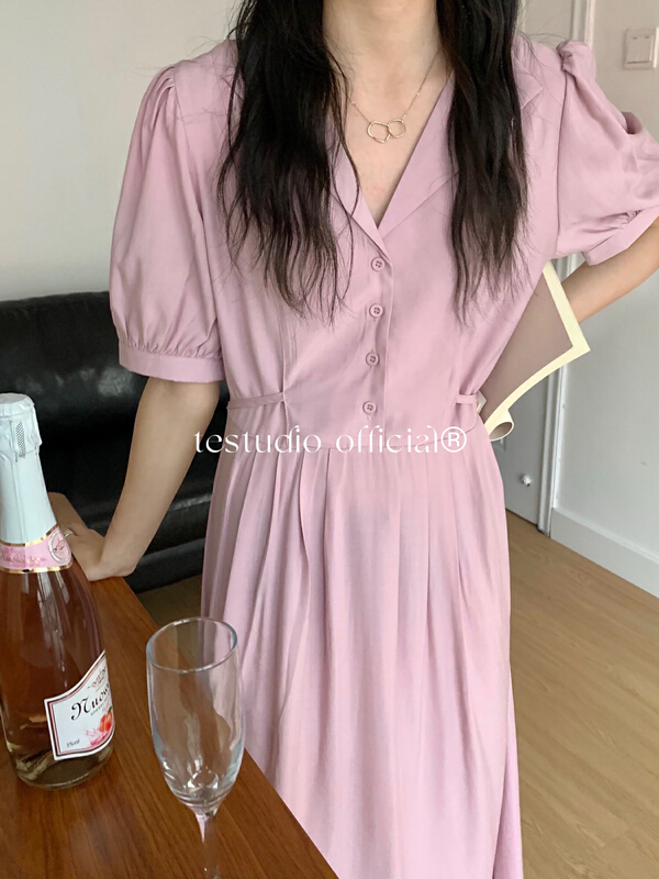 [te Tejia] Korean style V-neck dress 5515# HBx