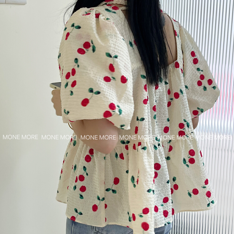 [mone more foam home] Korean cherry bubble sleeve craft doll shirt 8105# HBx