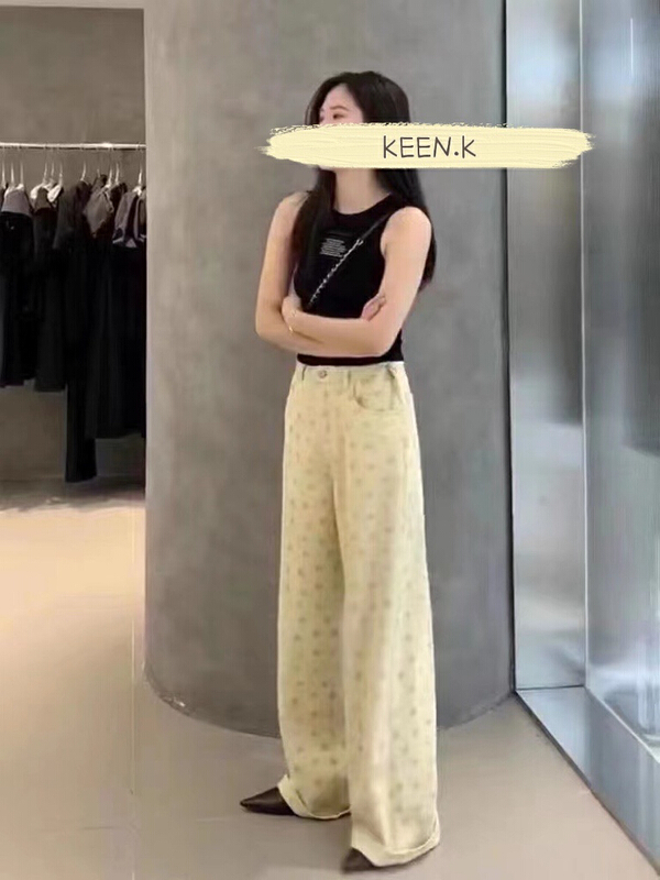 [keen k] Korean high waist floral jeans p47# WTT
