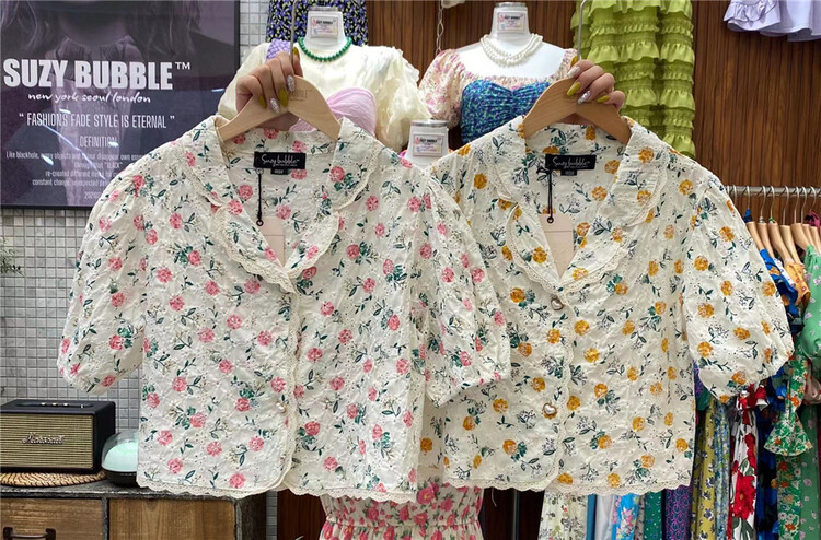 [suzybubble] Vintage short floral blouse ys3-8802# WPL