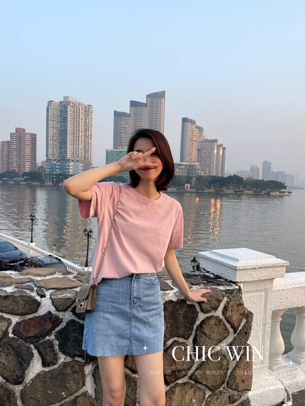New year in early spring! [chic win] Korean fashion design denim skirt 9706-1# CSX