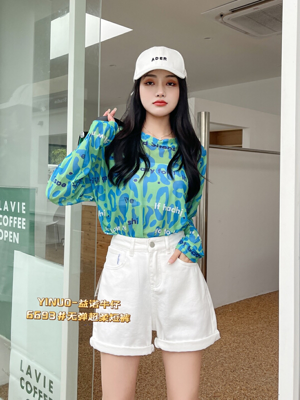 [Yinuo Yinuo denim] slim and versatile comfortable denim shorts 6693# zjy