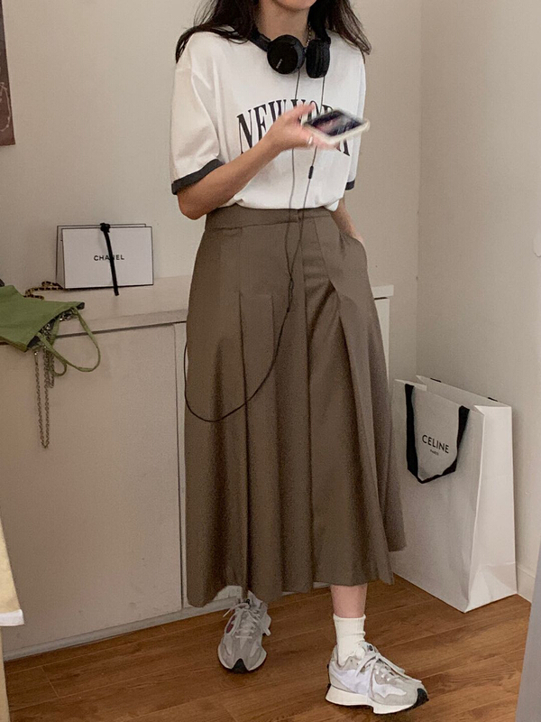 New year in early spring! [Gabrielle] high waist pleated suit skirt b2053# zxl