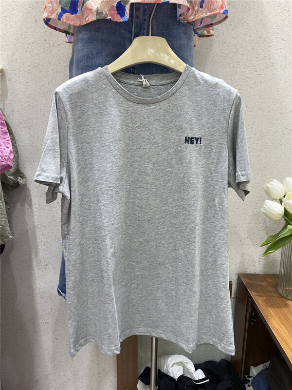 Original price 49.00! [hey Bella] letter round neck comfortable short sleeve T-shirt f049# ll
