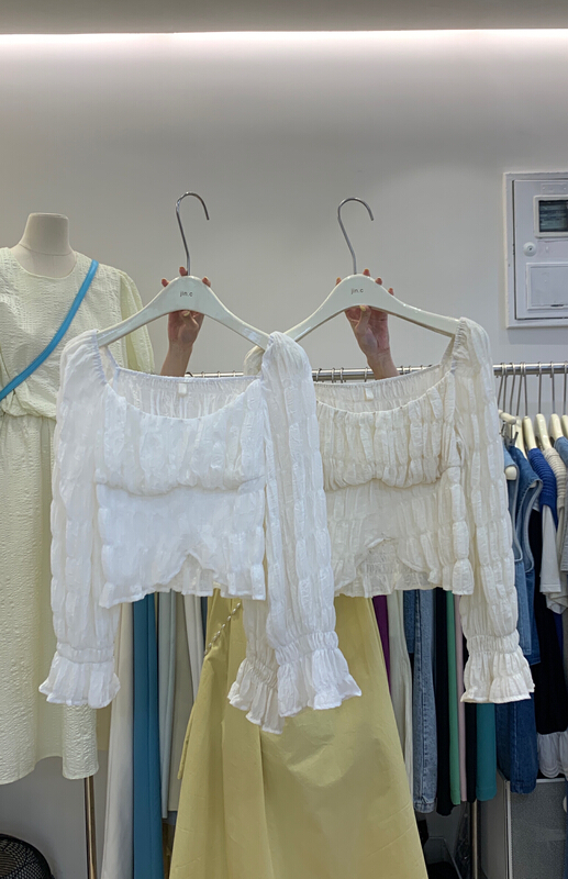 goods in stock! [Jin. C] Korean style square neck shirt c8886# XYY