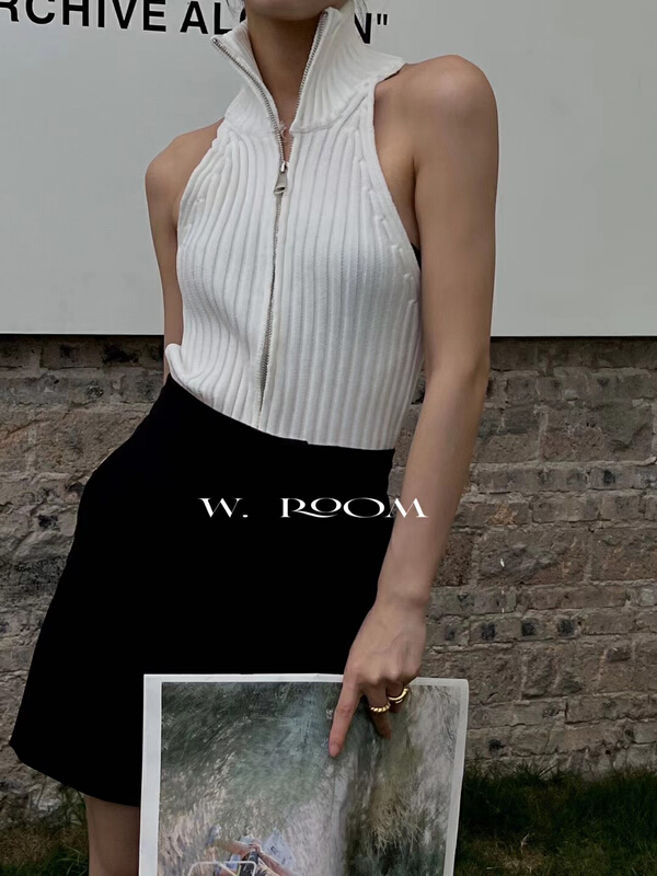 [wroom] zipper knitted vest / sling 1237# zxl