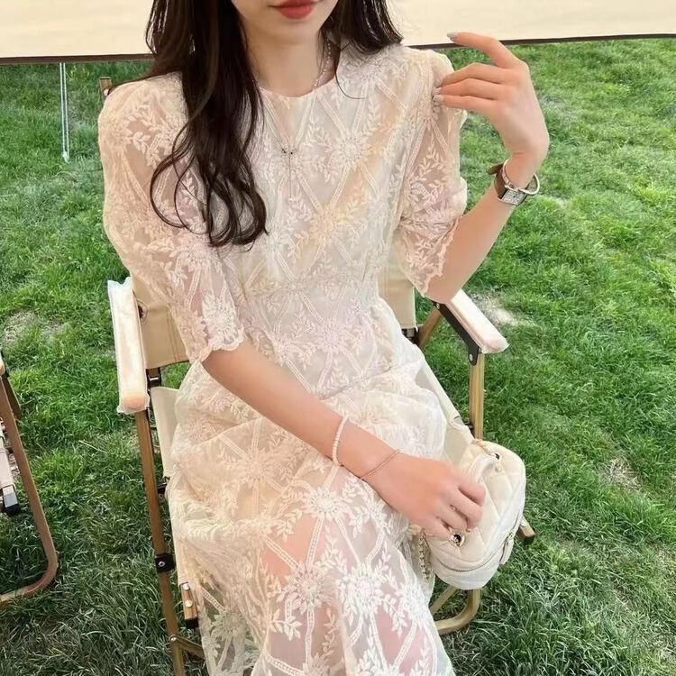 New in early summer! [I-D] Korean style waist lace dress 886# ll