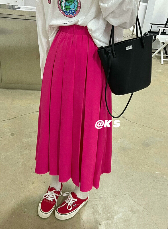 goods in stock! New in early summer! [kiss sister] Korean high waist simple skirt 9136# ozq
