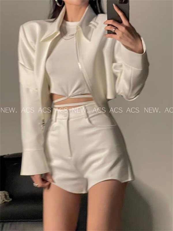 New in early summer! [ACS] Korean high waist solid color casual shorts 8638# ozq
