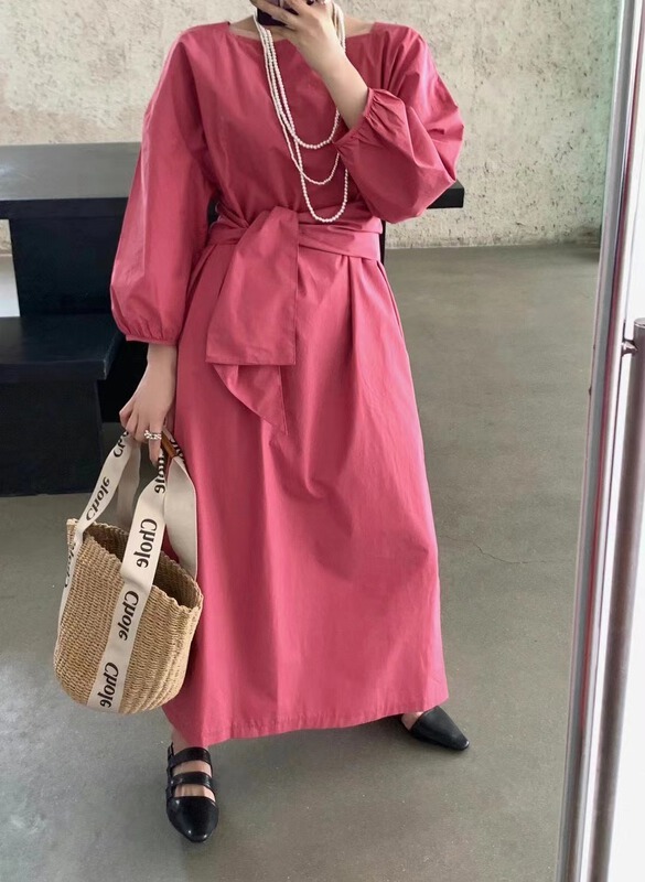 goods in stock! New in early summer! [C oni] 7-point sleeve belt dress (detachable with belt) c220-ops522# lwy