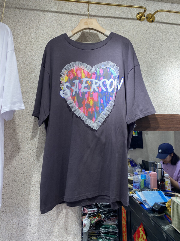 [Jin Han] love lace loose short sleeve T-shirt 8541# ozq