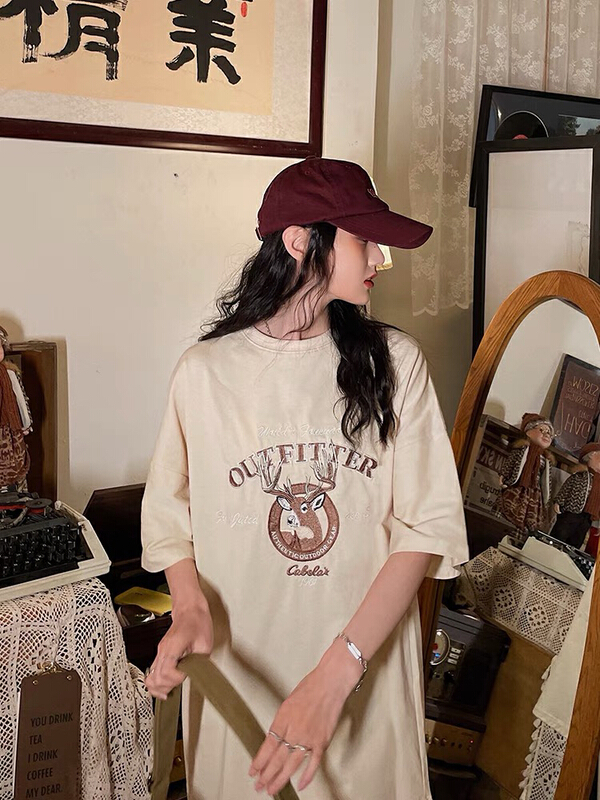 [lab eeda] retro port style cartoon round neck short sleeve T-shirt 2924# ozq