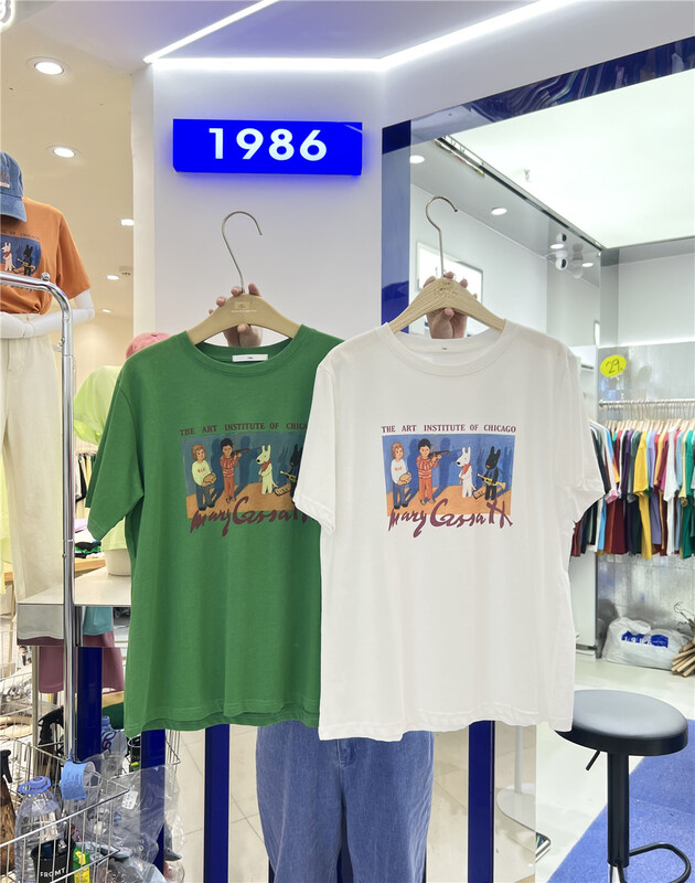 [1986] crew neck versatile print short sleeve T-shirt 962# LSL