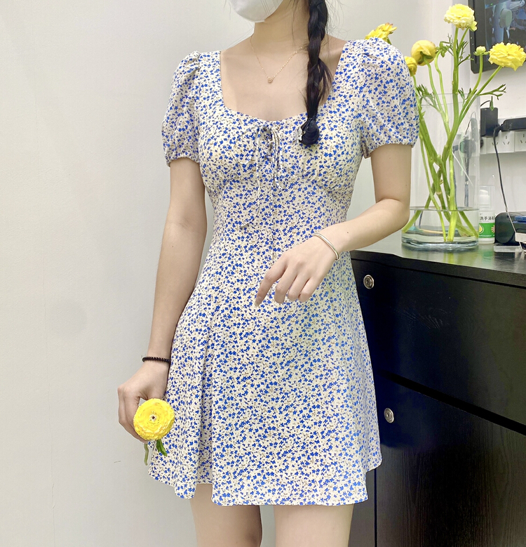 New in early summer! [BL Bertie Leah] floral minority age reducing fashion dress (with chain) 23263# XYJ