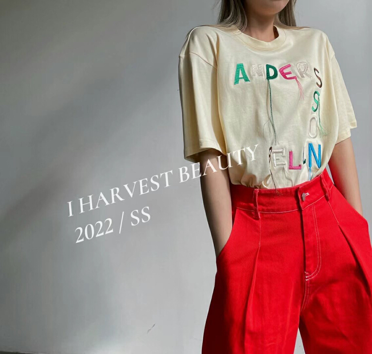 goods in stock! New in early summer! [I style] color thread embroidered letter short sleeve T-shirt v8120# ozq