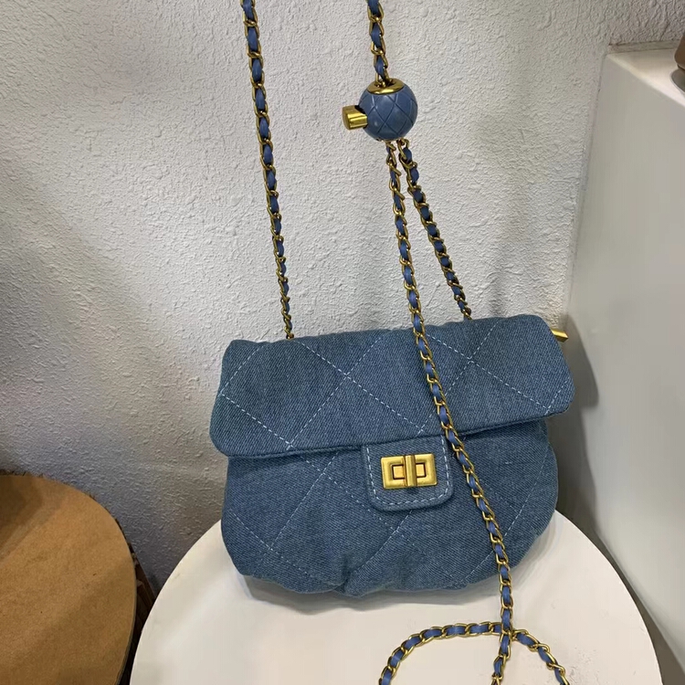 [9:00pm] Vintage Lingge Yunduo denim messenger bag 6101-1# LSL