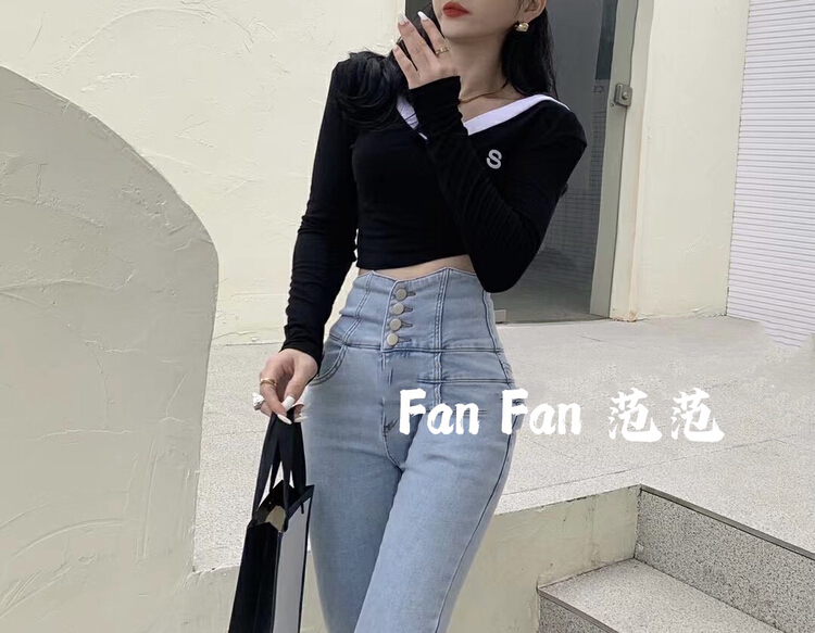 New year in early spring! [fan fan] Korean ins color blocking V-neck shirt 1068# JJ
